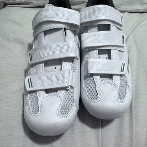 White cycling shoes
